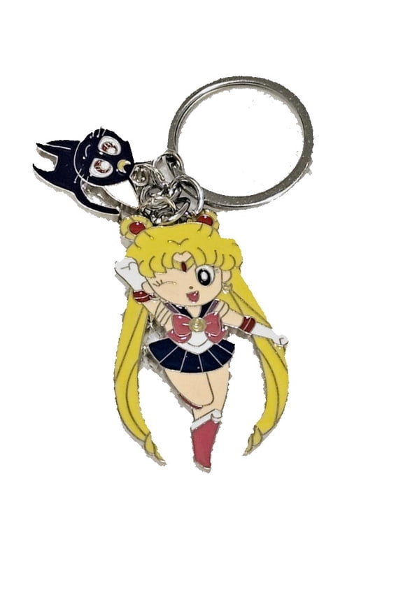 Sailor Moon Luna Cat Metal Charm Keychain, Keyring