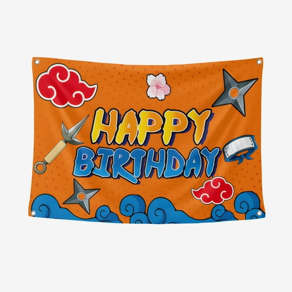 Anime Yellow Birthday Party backdrop-5x3ft Photography Party Banner for Baby Shower Boy Girl Birthday Party Home Decor