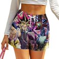 thumbnail image 1 of Anime Yu-Gi-Oh Women's Leg Shorts Drawstring Elastic High Waist Loose Short Summer Home Beach Holiday Sweat Shorts With Pockets For Lady Girls, 1 of 6