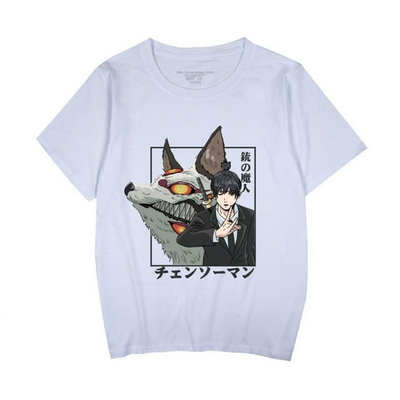 Anime character Hayakawa Aki short sleeve t-shirt summer clothes casual breathable black and white top