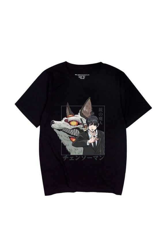 Anime character Hayakawa Aki short sleeve t-shirt summer clothes casual breathable black and white top