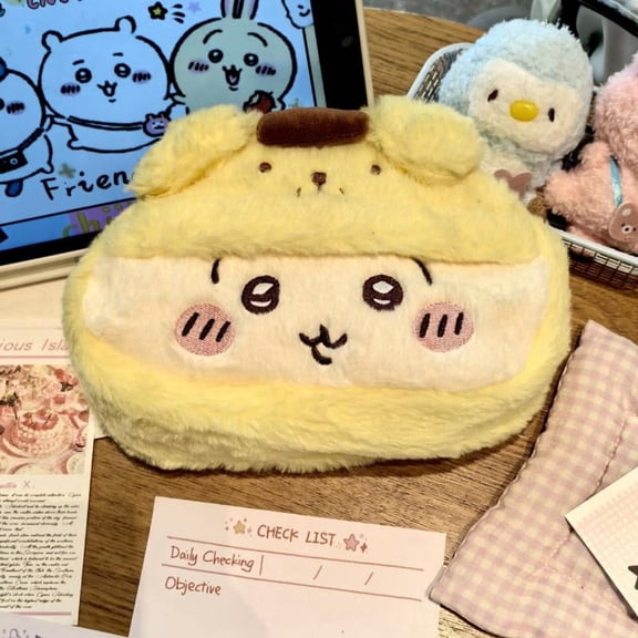 Anime chiikawa Plush Pen Bag Supplies Usachi Little Hachiji Pencil Box Large Capacity Storage Bag