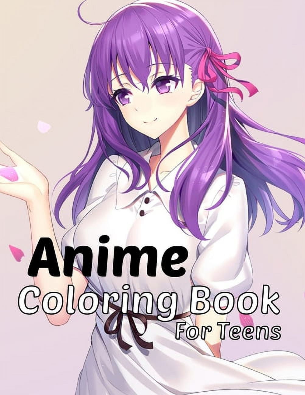 Anime coloring book for teens: 100 japanese anime coloring pages, a  beautiful designs and drawings, for adults too (Paperback)