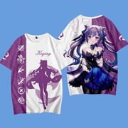 Anime genshin impact keqing 3d printing t shirt men women summer fashion short sleeve funn