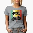 thumbnail image 1 of Anime with Motorcycle Rider, Heather Grey T-Shirt, 2XL, 1 of 5