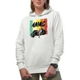 thumbnail image 1 of Anime with Motorcycle Rider, White Hooded Sweatshirt or Hoodie, Large, 1 of 5