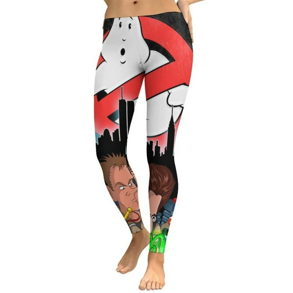 Animeted Ghostbusters Yoga Pants Women High Waisted Tummy Control Non See-Through Elastic Running Workout Yoga Leggings Pants