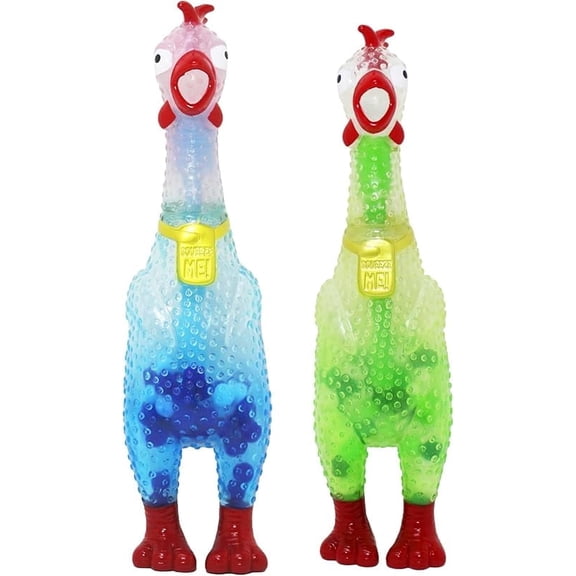 Animolds Screaming Rubber Chicken Novelty Toys, Tie Dye, Set of 6