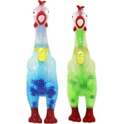 Animolds Screaming Rubber Chicken Novelty Toys, Tie Dye, Set of 6