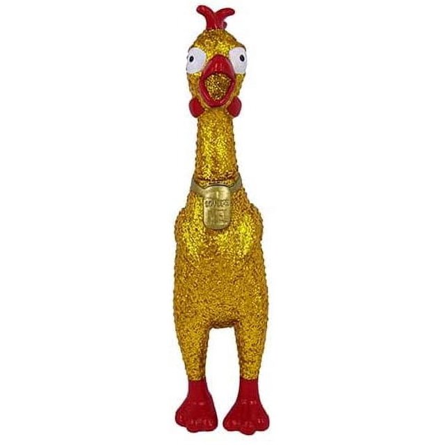 Animolds Squeeze Me Square Rubber Chicken Toy Screaming Rubber