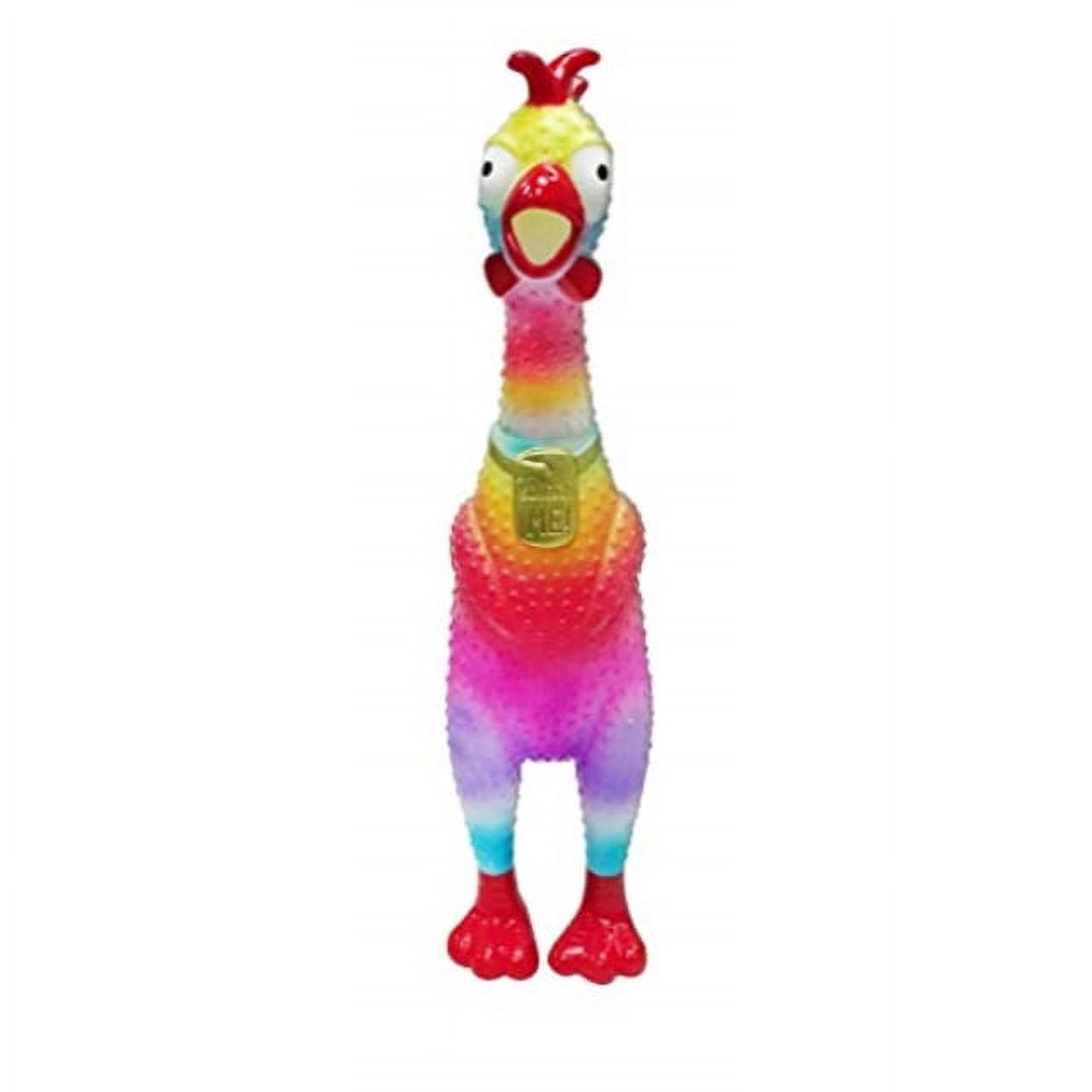 Animolds TieDye Squeeze Pack, Loud Squeaking Rubber Chicken Toy