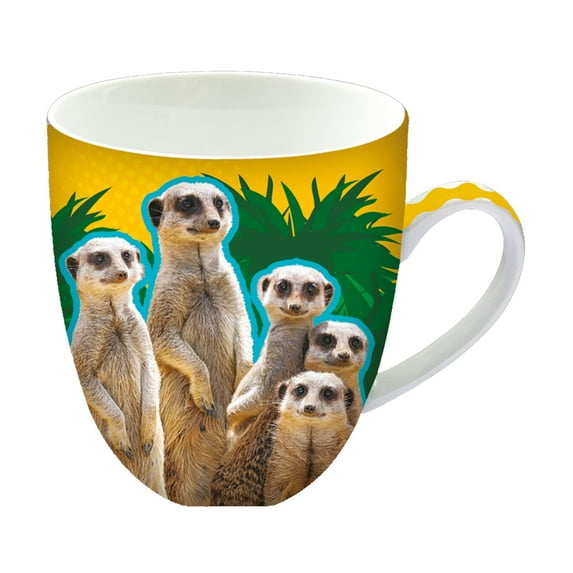 Animug Meerkat Coffee Mug from Deluxebase. 15 Fl Oz Animal Print Ceramic Mug. Dishwasher Meerkat Cup with Handle. Attractive Novelty Coffee Mugs. Funny Mugs and Cute Gifts for Kids and Adults