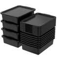 thumbnail image 1 of Aninhao 12 Pack Restaurant Bus Tubs with Lids, 13 L Black Utility Bus Box, 1 of 7