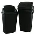 thumbnail image 1 of Aninhao 13 Gallon Garbage Can with Swing Lid, 4 Pack Plastic Kitchen Trash Can, Black, 1 of 8