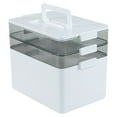 thumbnail image 1 of Aninhao 3 Tier Medical Storage Bin with Handle, Plastic First Aid Container Box 1 Pack, White, 1 of 8