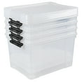 thumbnail image 1 of Aninhao 50 Quart Clear Latching Storage Box Bins, Large Plastic Storage Boxes with Wheels, 4 Packs, 1 of 7