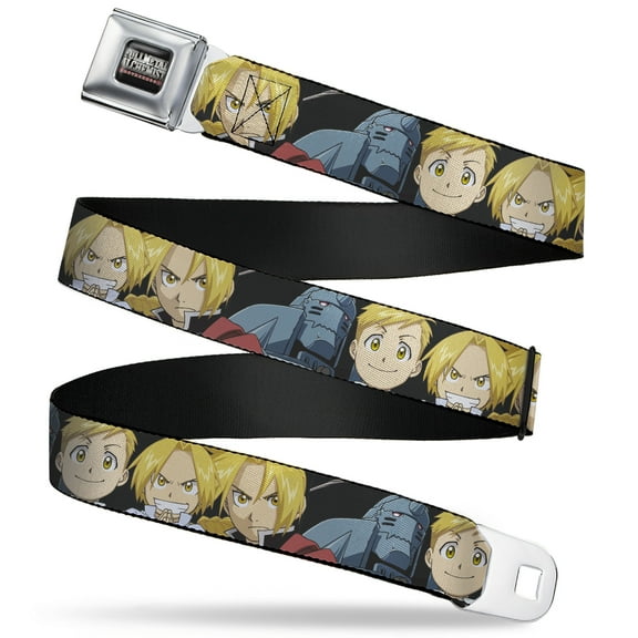 Aniplex Belt, Seatbelt Buckle Belt, Fullmetal Alchemist Brotherhood Elric Brothers Face Close Up, 30 to 44 Inches