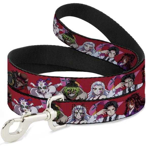 Aniplex of America Pet Leash, Dog Leash, Demon Slayer Eight Demons Poses Red, 4 Feet Long 1.0 Inch Wide
