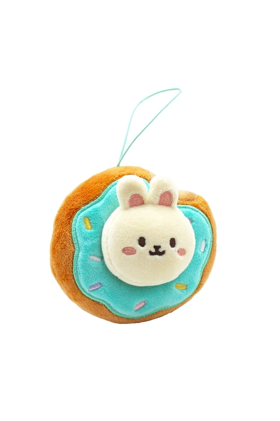 4 Small Squishy Bunny Donut Plush Keychain : Bunniroll