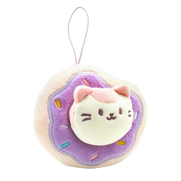 Anirollz 4 Small Squishy Kitty Cat Donut Plush Keychain : Kittiroll