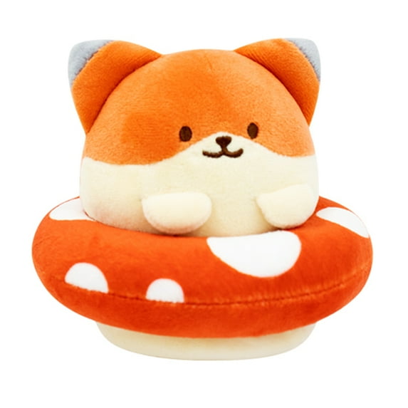 Anirollz Cute Fox Character Squishy Stuffed Animal Plush Toy - Food Floatie : Foxiroll in Mushroom
