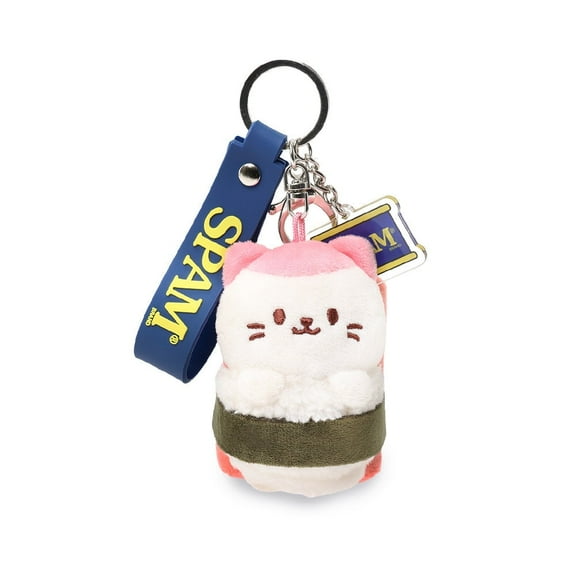 Anirollz Kittiroll SPAM® Musubi Plush Charm – Cute Mini Plush Keychain with SPAM® Can Charm & Lobster Clasp
