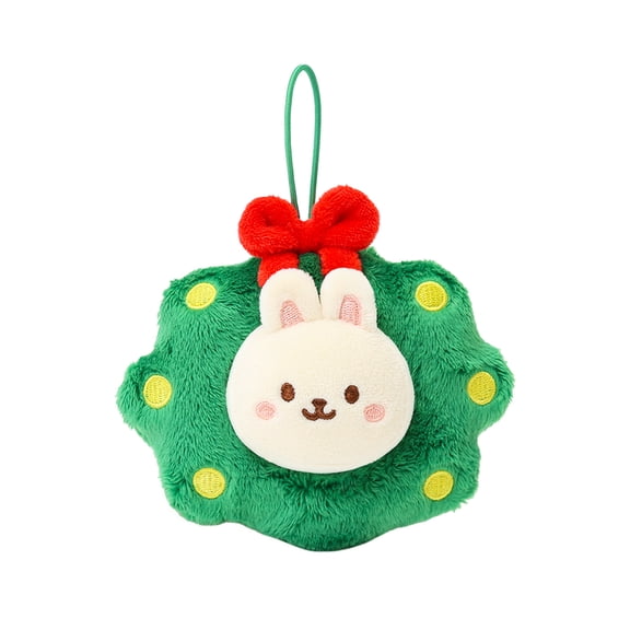 Anirollz X-mas 4" Mini Stuffed Animal Plush Toy Christmas Ornament Wreath Bunniroll