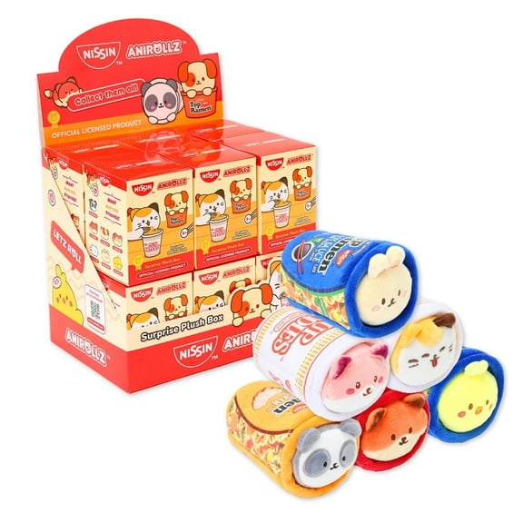 Anirollz x Nissin Surprise Plush Box – Mini Ramen-Themed Collectible Plush Toy, 1 Pack