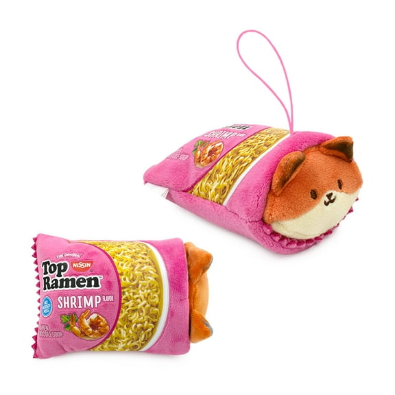 Anirollz x Nissin Top Ramen Cute Fox Character Squishy Stuffed Animal Plush w/Crinkle Noise Keychain : Foxiroll