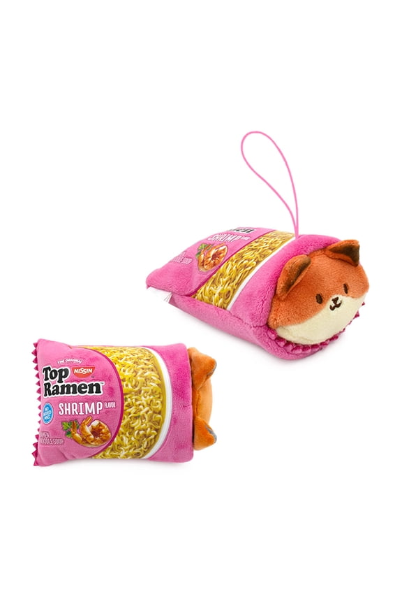 x Nissin Top Ramen Cute Fox Character Squishy Stuffed Animal Plush w/Crinkle Noise Keychain : Foxiroll