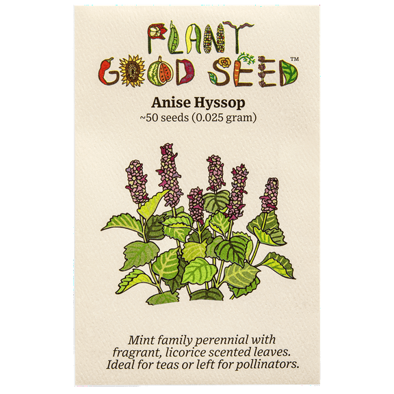 Plant Good Seed Organic Anise-Hyssop Seeds for Planting: Fragrant Licorice Tea Herb, 50 Seed Packet