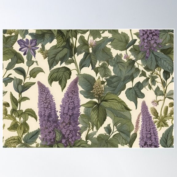 Anise Hyssop, Vintage Poster Wall Art, Modern Wall Decor For Living Room Bedroom, 12x18 UNFRAMED