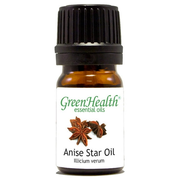 Anise Star Essential Oil - 1/6 fl oz (5 ml) Glass Bottle w/ Euro Dropper - 100% Pure Essential Oil by GreenHealth