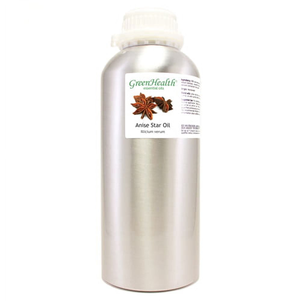Anise Star Essential Oil - 32 fl oz (946 ml) Aluminum Bottle w/Plug and Cap - 100% Pure Essential Oil - GreenHealth