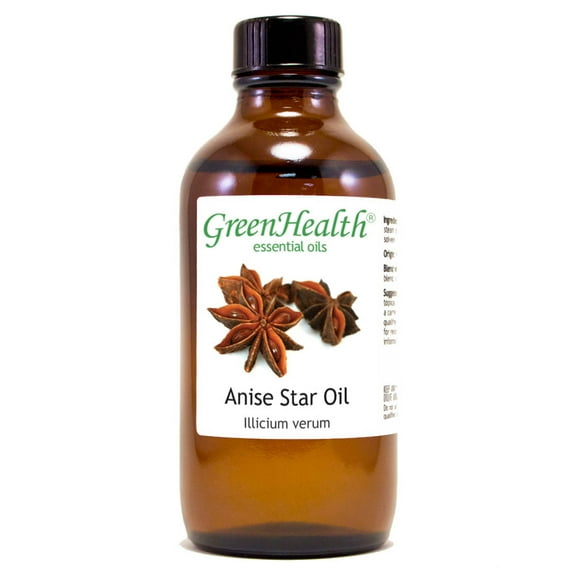 Anise Star Essential Oil - 4 fl oz (118 ml) Glass Bottle w/ Cap - 100% Pure Essential Oil by GreenHealth