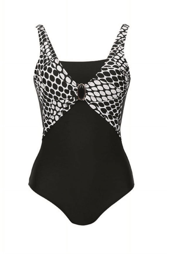 Comfort Women`s Swimsuit, 08C, black-white