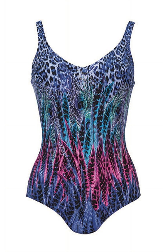 Comfort Women`s Swimsuit, 08C, peacock