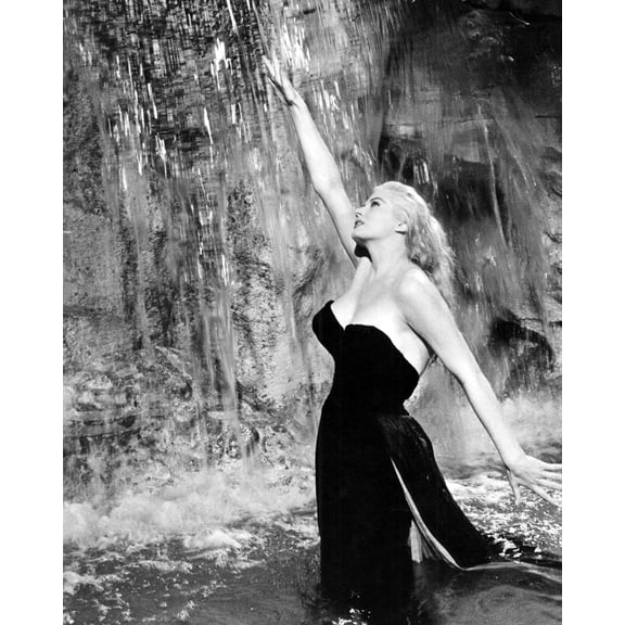 Anita Ekberg 24X36 Classic Hollywood Poster Classic In Water In Trevi Fountain Rome La Dolce Vita