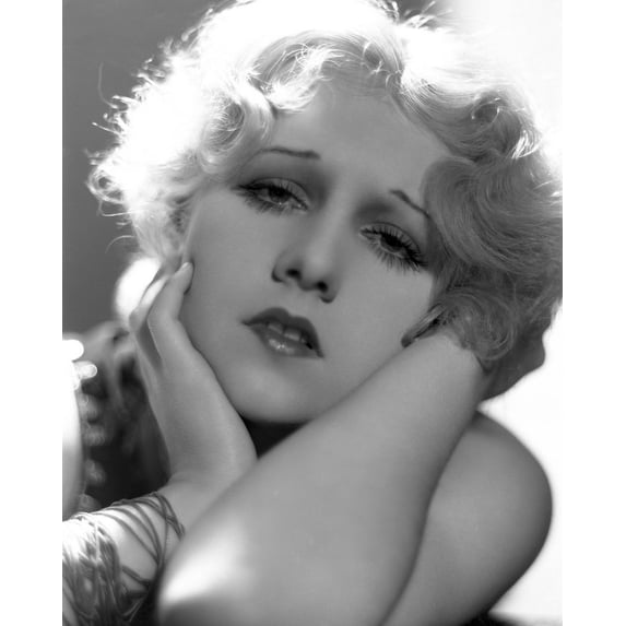 Anita Page Seductively Clasping Head Shiny Lips Short Hair 24x36 Classic Hollywood Poster