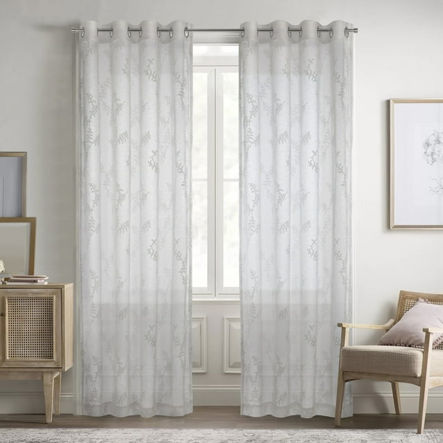 Anita Sheer Grommet Curtain Panel 52 x 63 in Off White