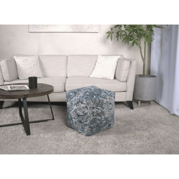 Anita Square Pouf, Blue