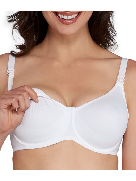 Maternity Basic Women`s Underwire Nursing bra, 32D, white