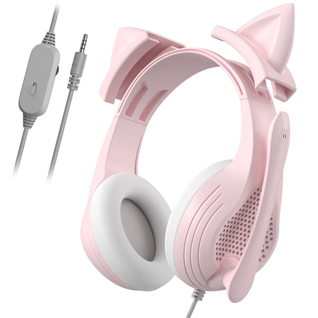 Pink Headsets Computer Anivia Gaming Headsets with Mic Noise Cancelling Headphone Pink with ...