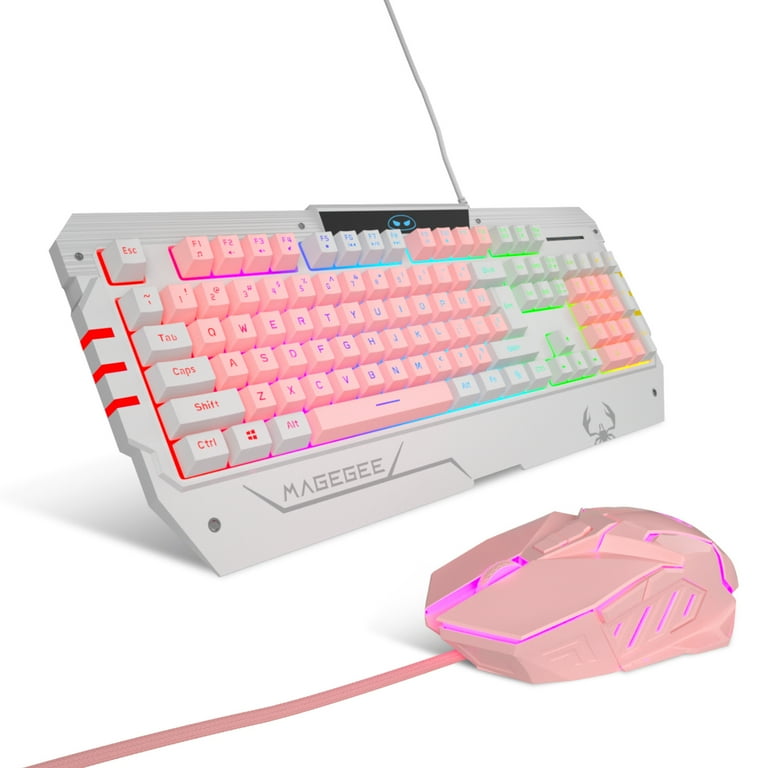 Anivia Pink Keybaord USB Gaming Keyboards and Mouse Combo,Fully