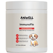 Aniwell ImmunoFlo Dog Allergy Relief Chews   Immune Support & Anti Itch for Dogs | Astragalus, Moringa, Neem, Probiotics | Dog Yeast Infection & Seasonal Allergy Supplement | Soft Chews