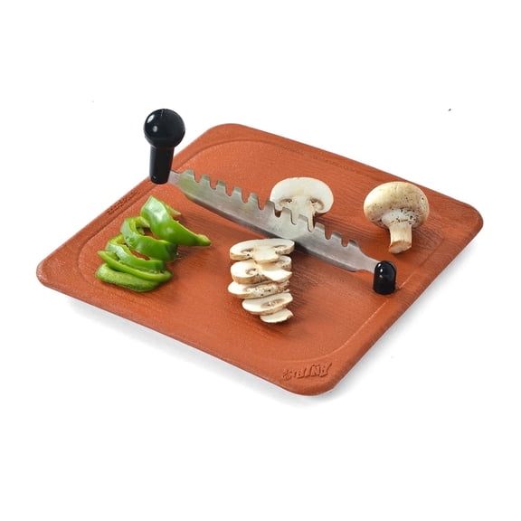 Anjali Fantastique Cutting Board with Cutter, Polypropylene Chopping Board with Stainless Steel Blade, Large, 1 Pack