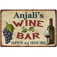thumbnail image 1 of Anjali's Rustic Wine Bar Sign Wall Décor Kitchen Gift 8 x 12 High Gloss Metal 208120056635, 1 of 1