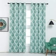 thumbnail image 1 of Anjee Teal Blackout Curtains for Bedroom 52 x 84 Inch, Vintage Damask Medallion Pattern Grommet Top 2 Panels Room Darkening Drapes for Bedroom Living Room, 1 of 8