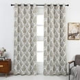 thumbnail image 1 of Anjee Blackout Vintage Curtains, Classic Damask Printed Window Drapes for Bedroom Living Room, Grommet Top, 2 Panels 52 x 84 inch, Dark khaki, 1 of 7