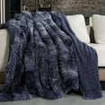 thumbnail image 1 of Anjee Faux Fur Soft Fuzzy Plush Sherpa Fluffy Fleece Long Hair Throw Blankets for Sofa Couch Bed 60x80 Inches,Tie-Dye Blue, 1 of 8